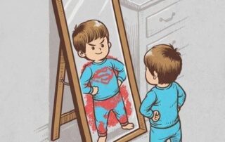 niño sonriendo con actitud segura y positiva