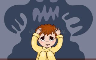 niño buscando seguridad ante un miedo