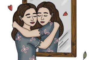 persona cuidando de sí misma y reflexionando sobre amor propio