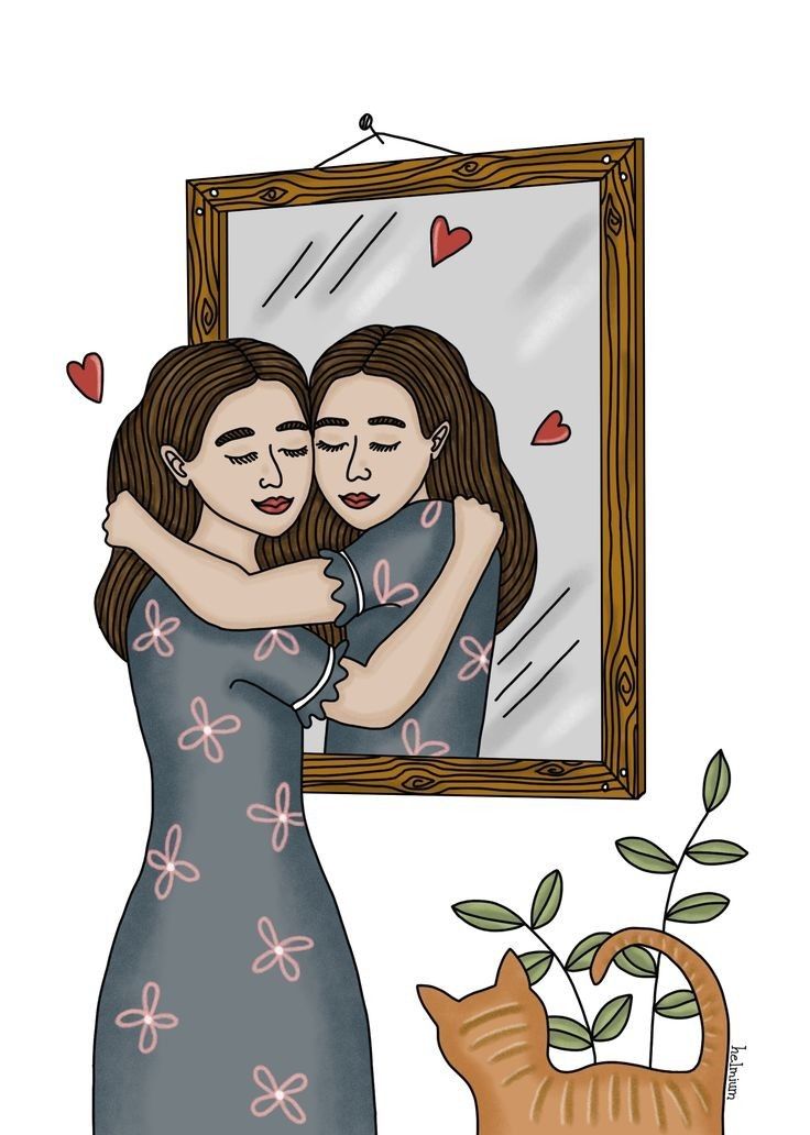 persona cuidando de sí misma y reflexionando sobre amor propio